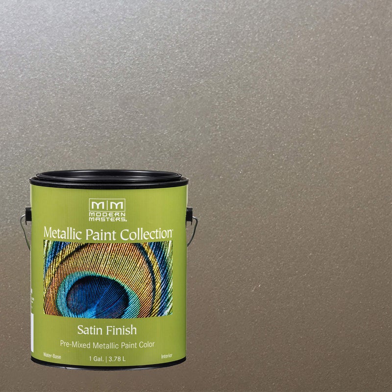 Modern Masters 1 gal Modern Masters ME708 Nickel Metallic Paint Collection, Satin Water-Based Decorative Metallic Paint - Image 2